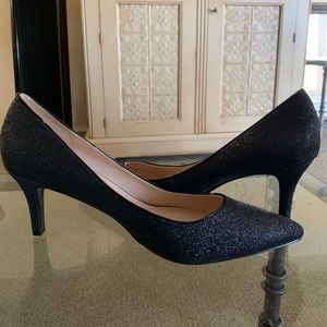 NWOT Nine West Black Glitter Heels